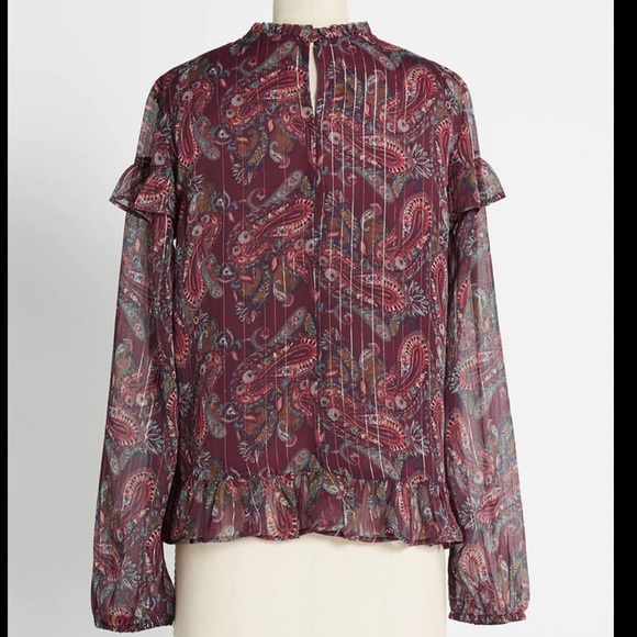 MODCLOTH Tops | ModCloth’s Moon Orchid Affinity for Finery Top Sz Large NWT - Picture 3 of 8